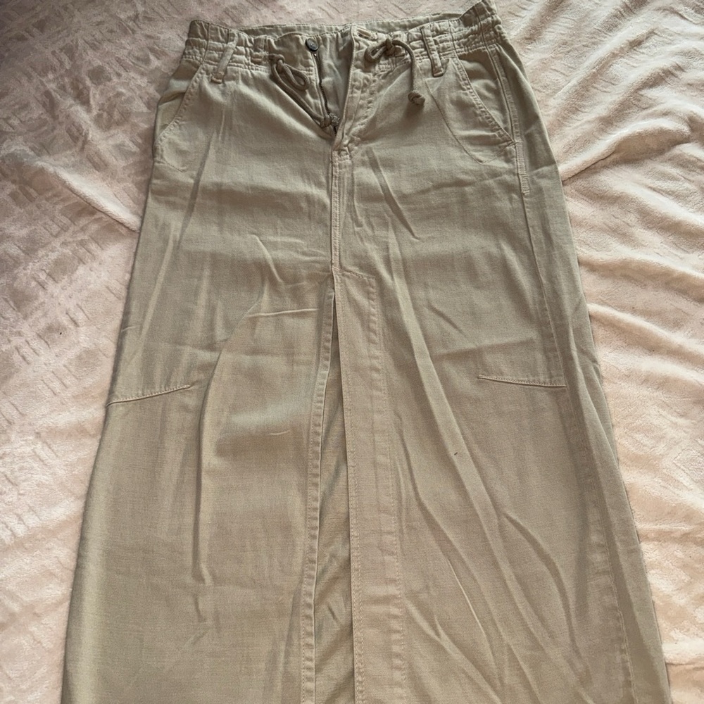 Free People Stone Beige Maxi Utility Skirt